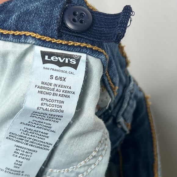 LEVI'S 726 Flare Kids Jeans High Rise Medium Wash Blue Denim Unisex Size 6/6X - Picture 6 of 8